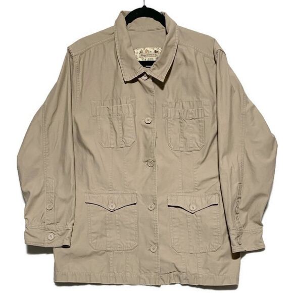 Quizz & Co Jacket Women's Size 20 Khaki Brown Cotton 4 Pockets - Picture 1 of 7